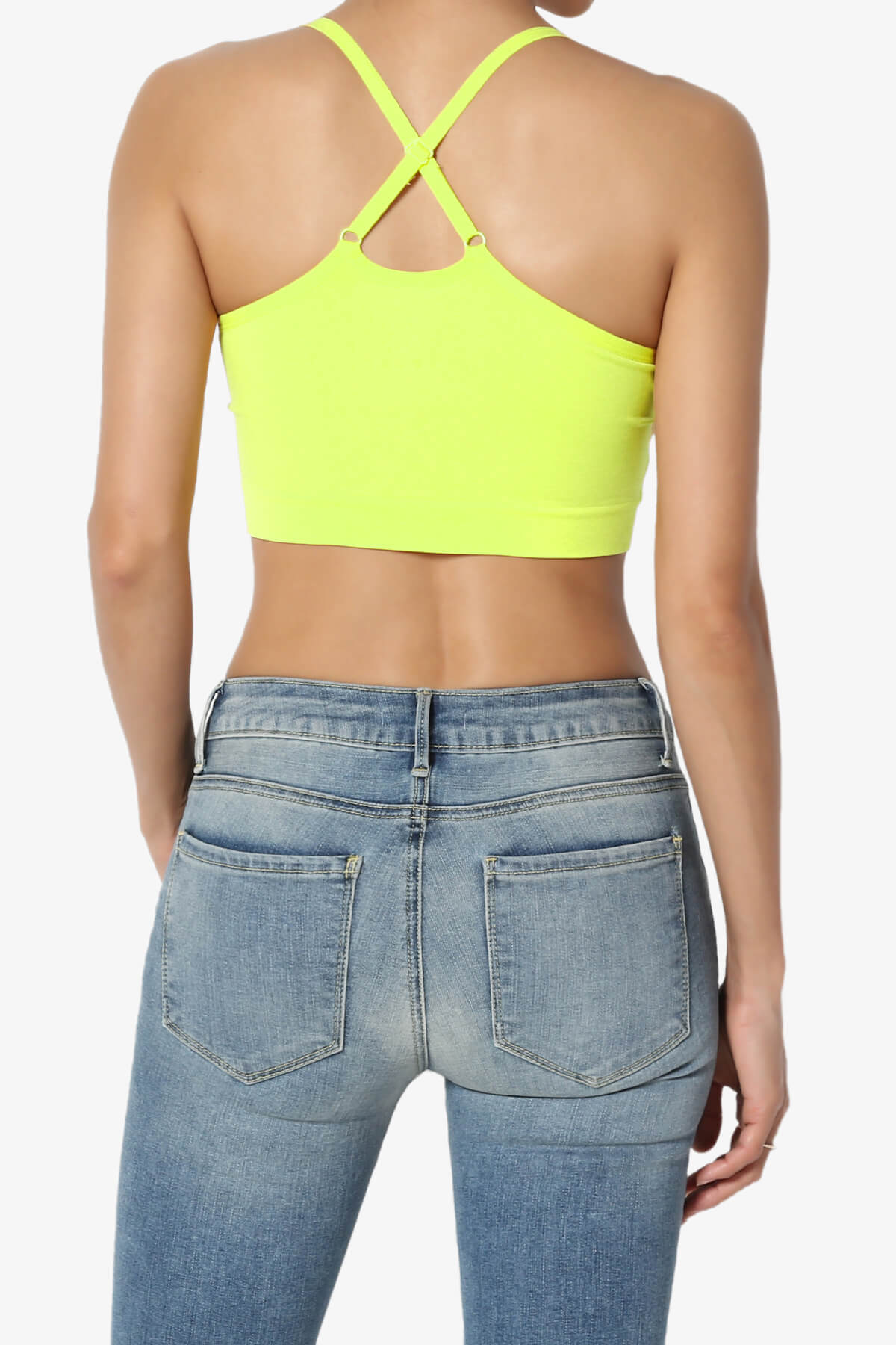 Dassie Padded Cross Back Bra Top NEON GREEN_2