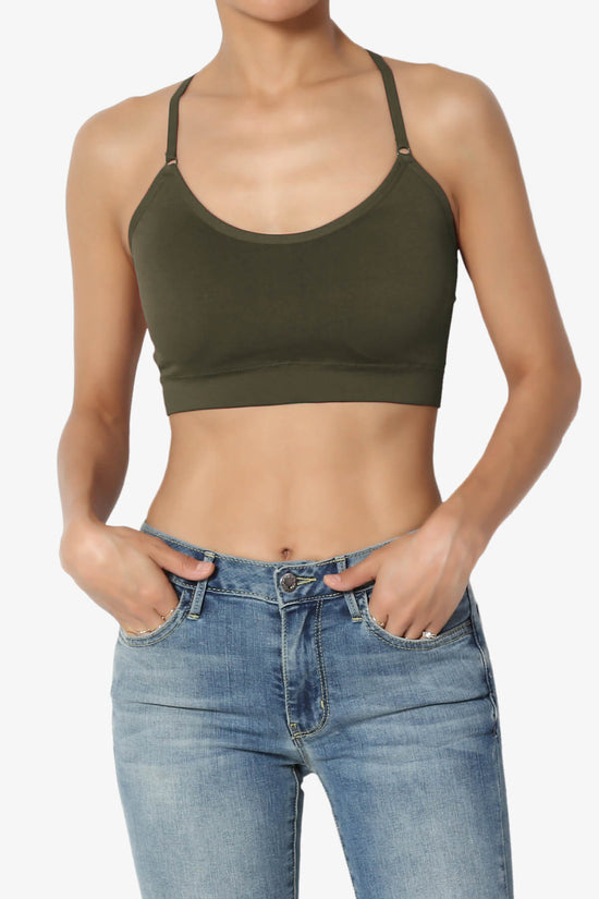 Dassie Padded Cross Back Bra Top OLIVE_1
