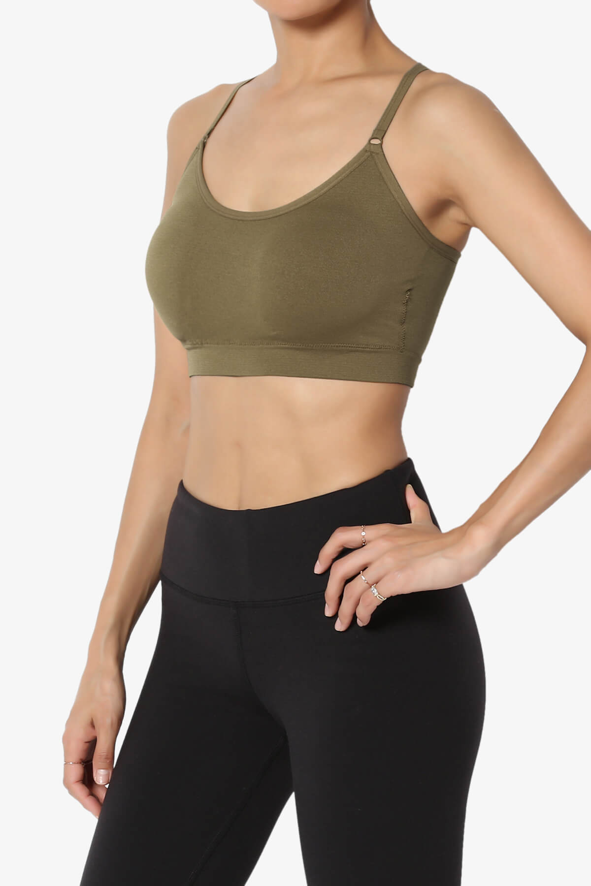 Dassie Padded Cross Back Bra Top OLIVE KHAKI_3