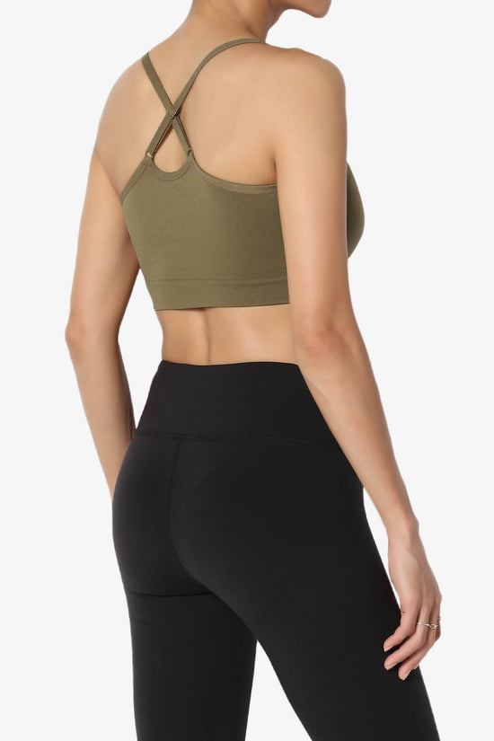 Dassie Padded Cross Back Bra Top OLIVE KHAKI_4