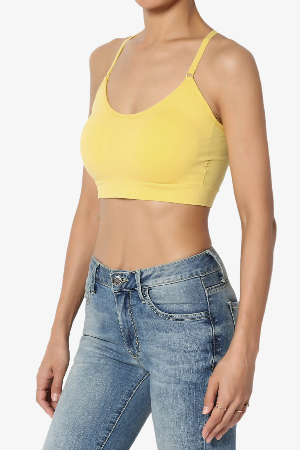 Dassie Padded Cross Back Bra Top YELLOW_3