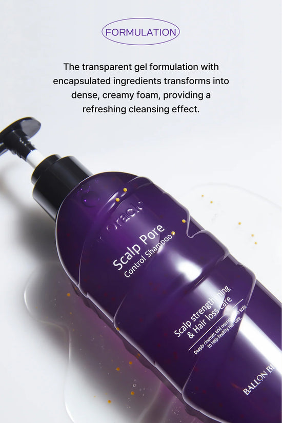 Dr. Oracle Scalp Pore Control Shampoo – Deep Cleansing & Scalp Renewal with PDRN, Plant Proteins & Peptides (380ml / 12.85 fl.oz)
