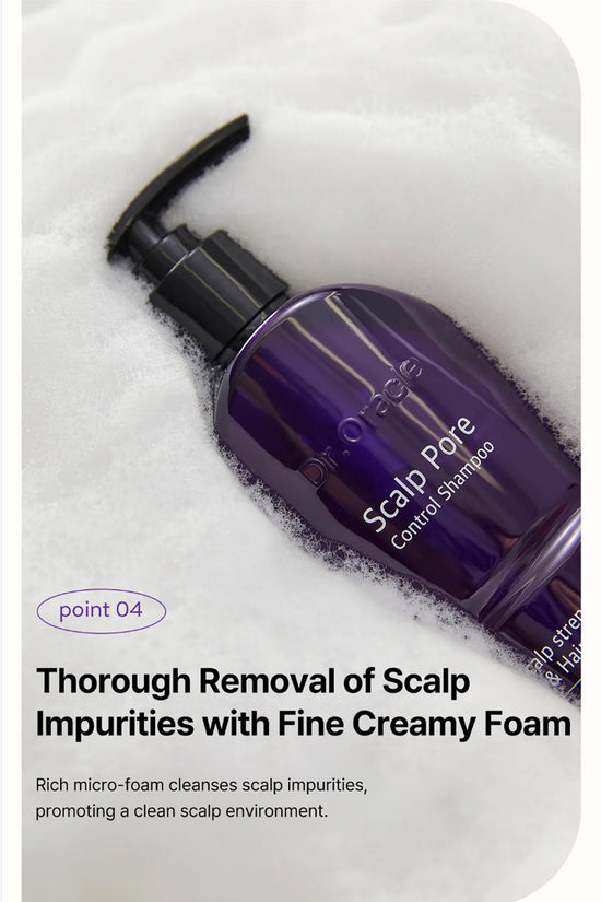 Dr. Oracle Scalp Pore Control Shampoo – Deep Cleansing & Scalp Renewal with PDRN, Plant Proteins & Peptides (380ml / 12.85 fl.oz)