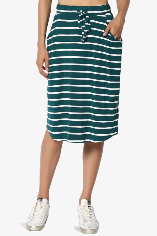 Eclipse Stripe Drawstring Midi Skirt