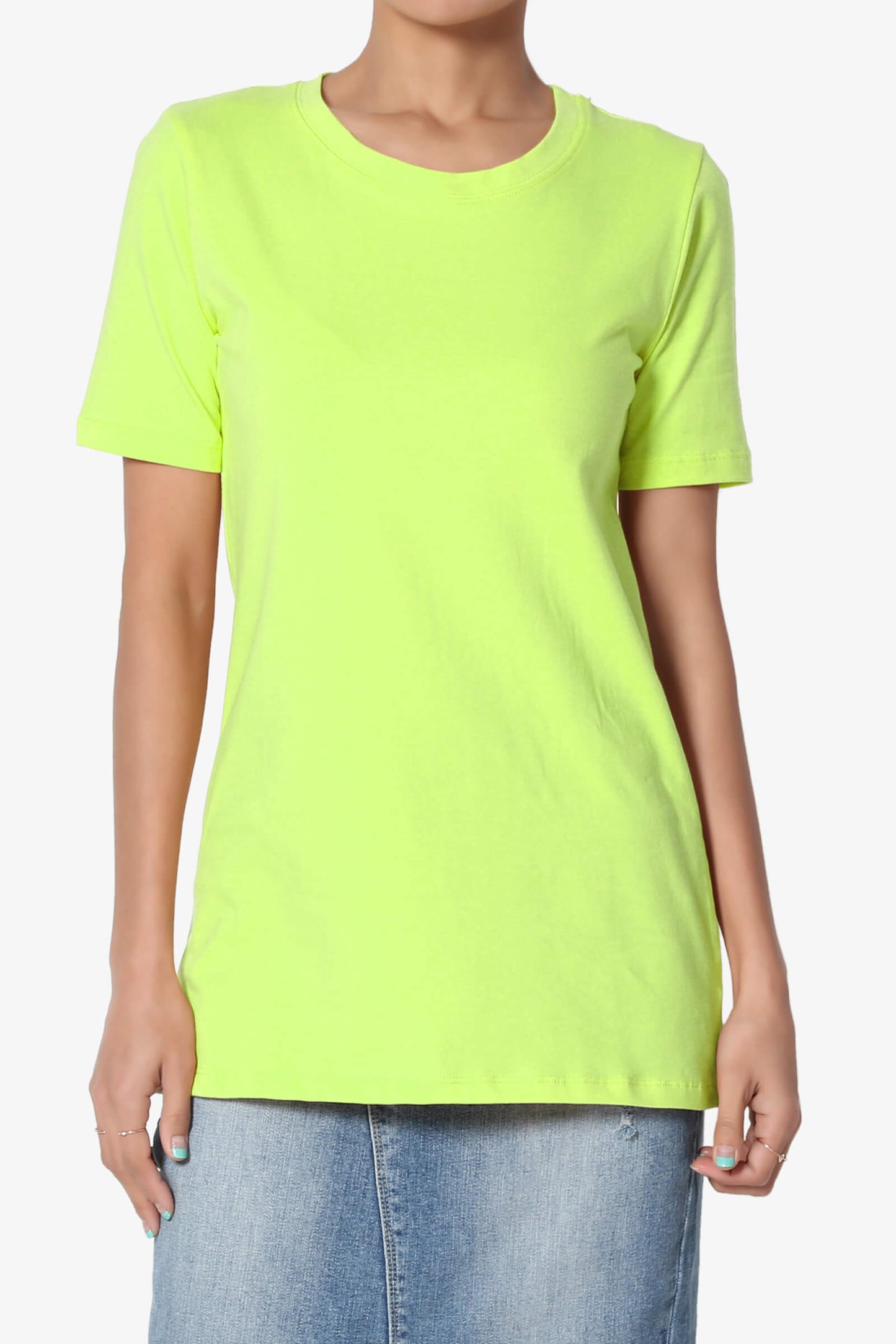 Elora Crew Neck Short Sleeve T-Shirt NEON GREEN_1