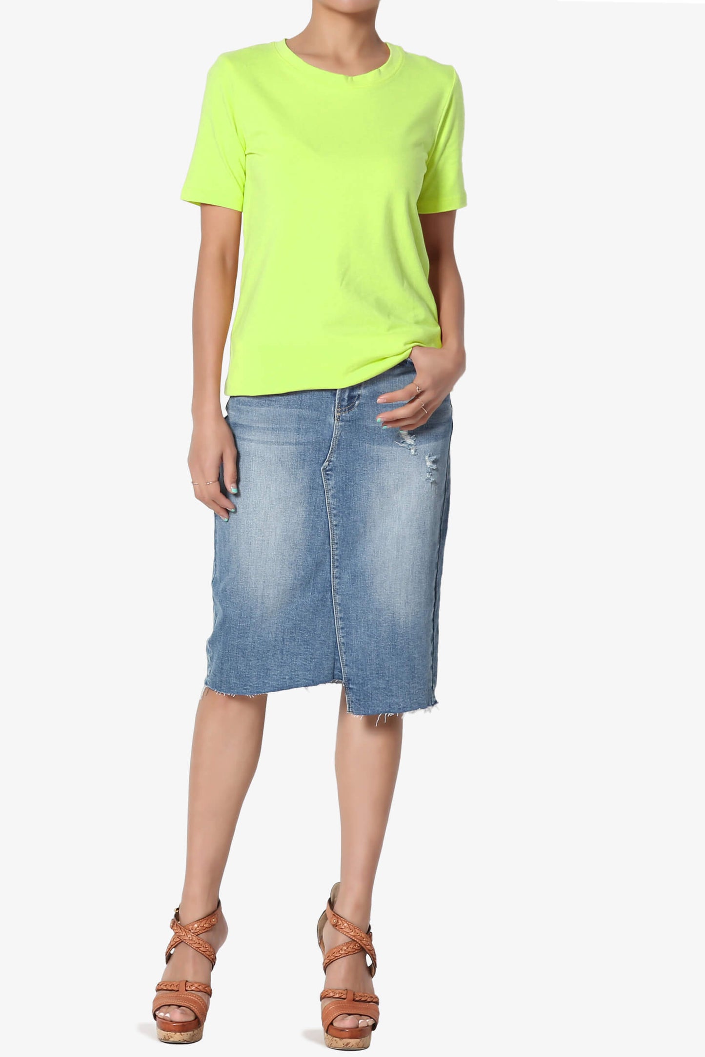 Elora Crew Neck Short Sleeve T-Shirt NEON GREEN_6