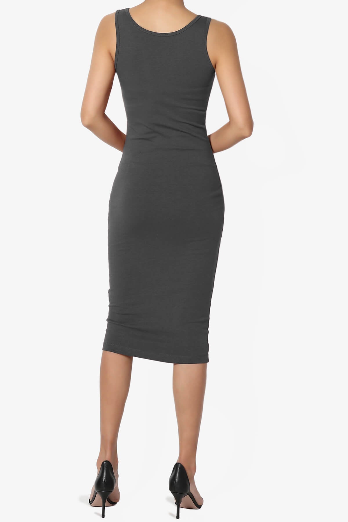 Fontella Sleeveless Bodycon Midi Dress ASH GREY_2