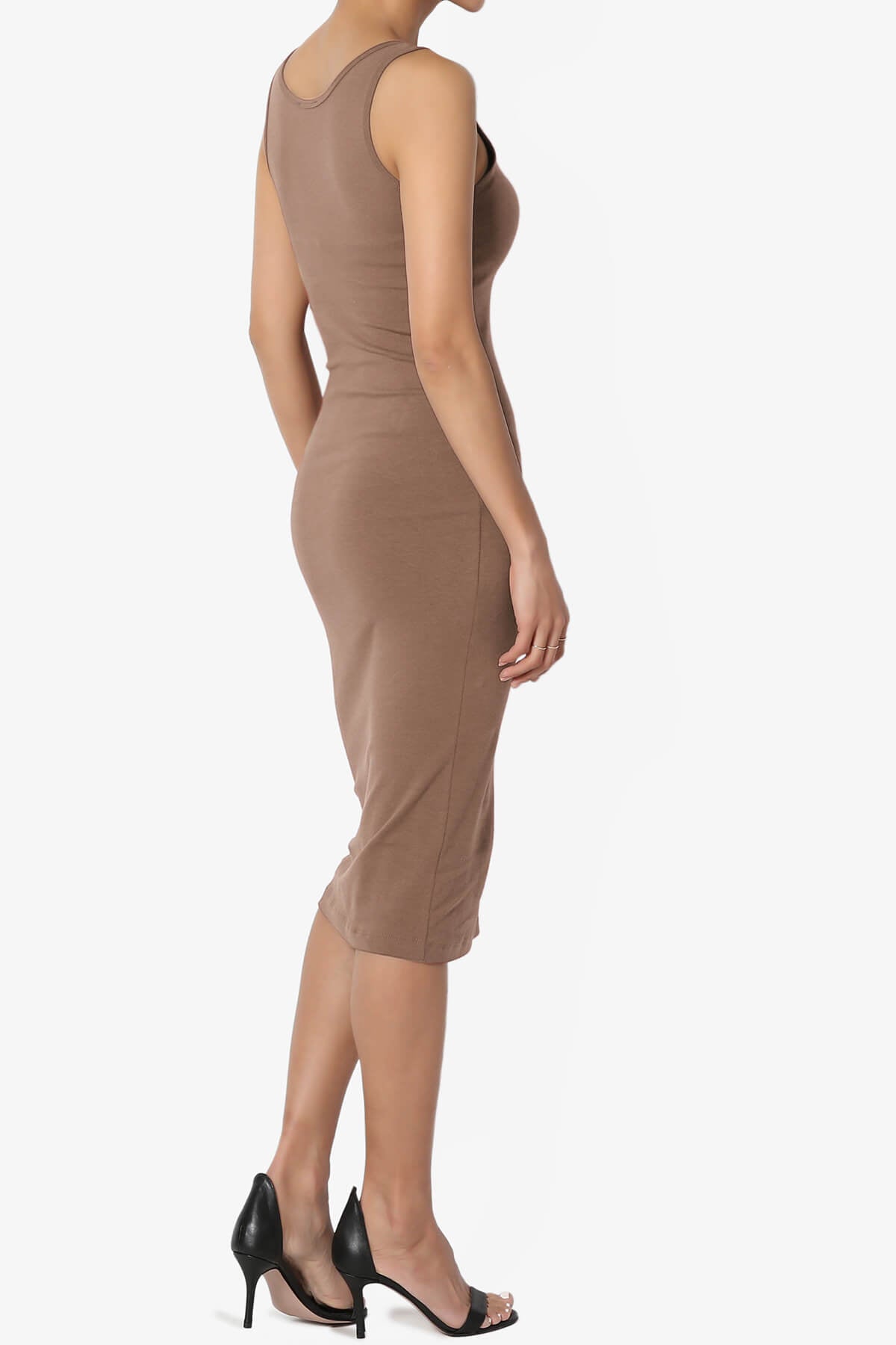 Fontella Sleeveless Bodycon Midi Dress MOCHA_4