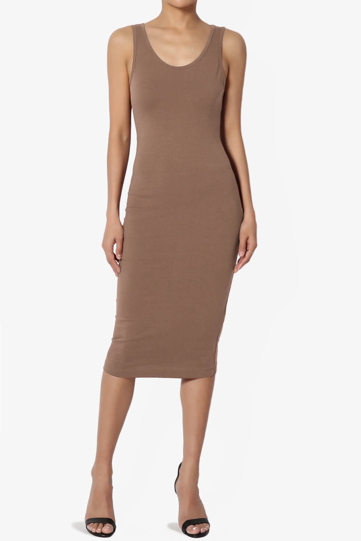 Fontella Sleeveless Bodycon Midi Dress MOCHA_6