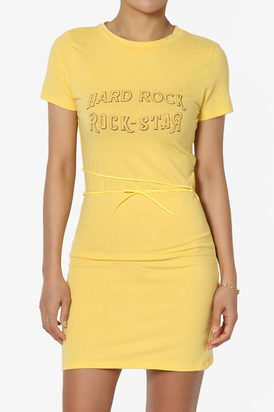 Hard Rock Wing Guitar Printed Mini T-Shirt Dress