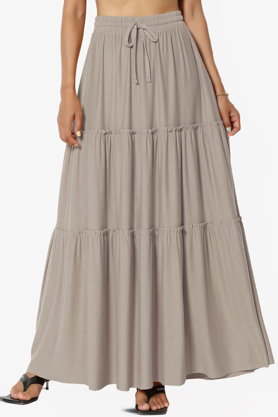 Kelton Ruffle Tiered Jersey Maxi Skirt LIGHT MOCHA_1