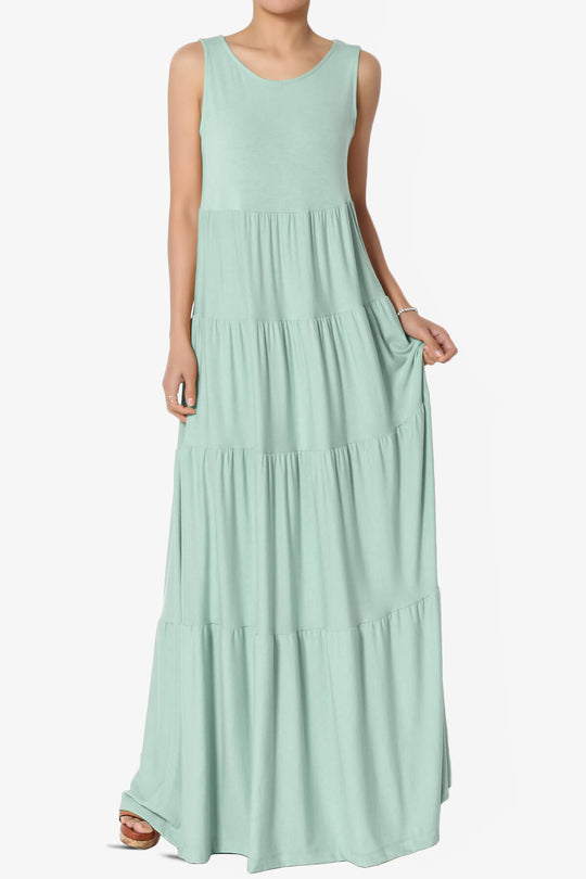 Macie Sleeveless Tiered Long Maxi Dress