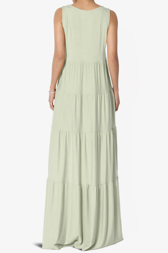 Macie Sleeveless Tiered Long Maxi Dress PLUS