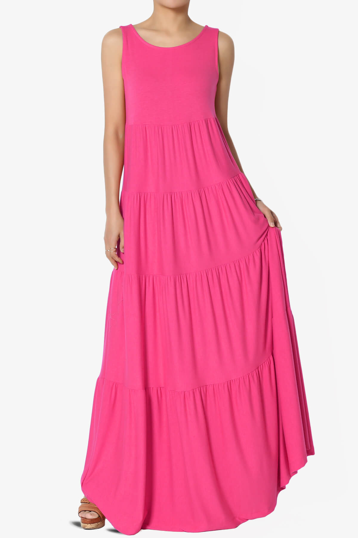 Macie Sleeveless Tiered Long Maxi Dress PLUS