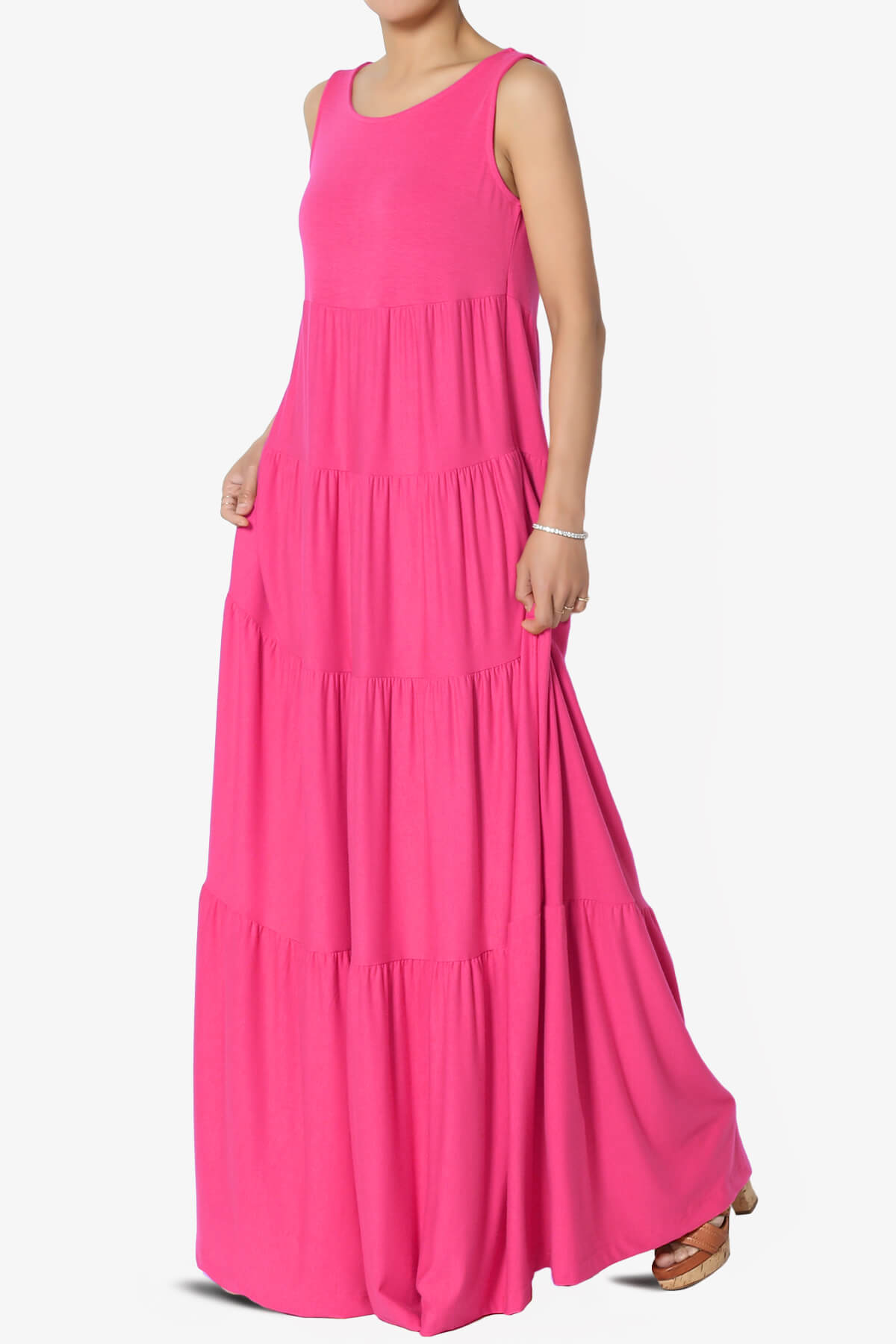 Macie Sleeveless Tiered Long Maxi Dress PLUS