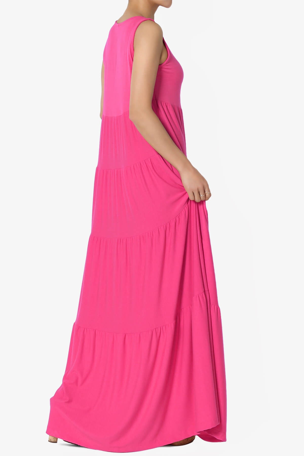 Macie Sleeveless Tiered Long Maxi Dress PLUS