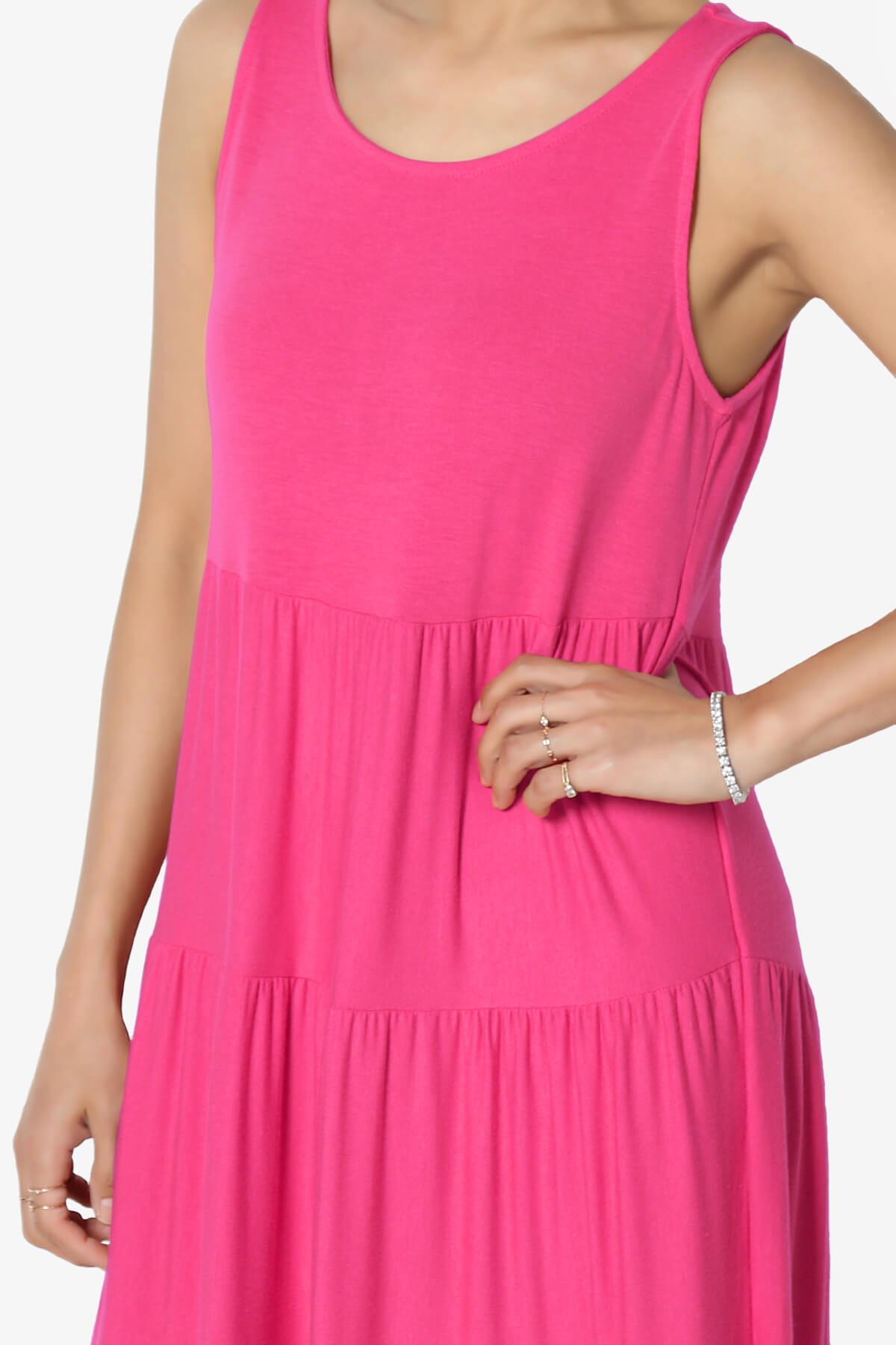 Macie Sleeveless Tiered Long Maxi Dress PLUS