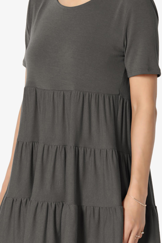 Maiika Short Sleeve Tiered Ruffle Tunic ASH GREY_5