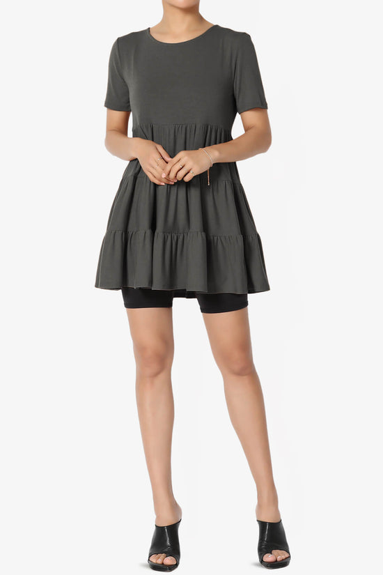 Maiika Short Sleeve Tiered Ruffle Tunic ASH GREY_6