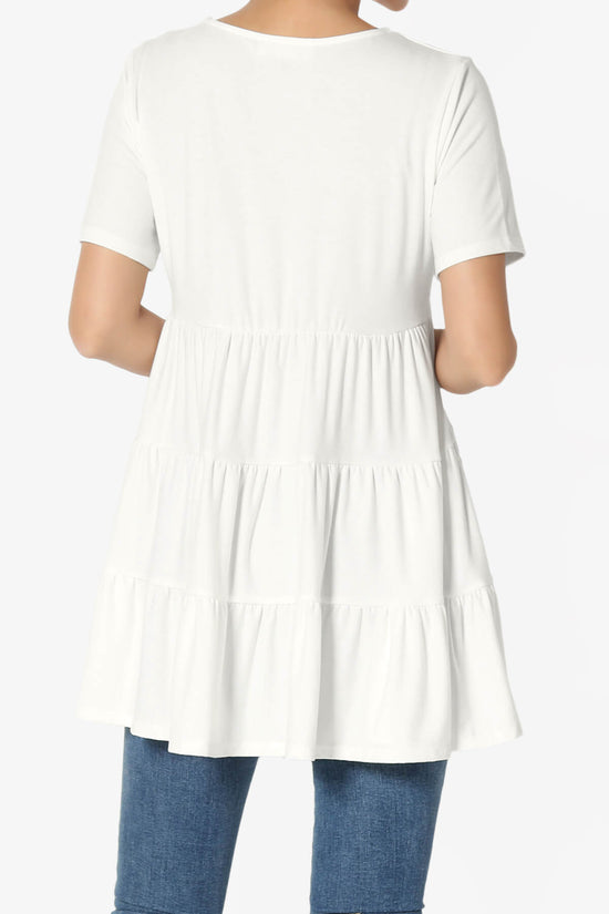 Maiika Short Sleeve Tiered Ruffle Tunic BONE_2