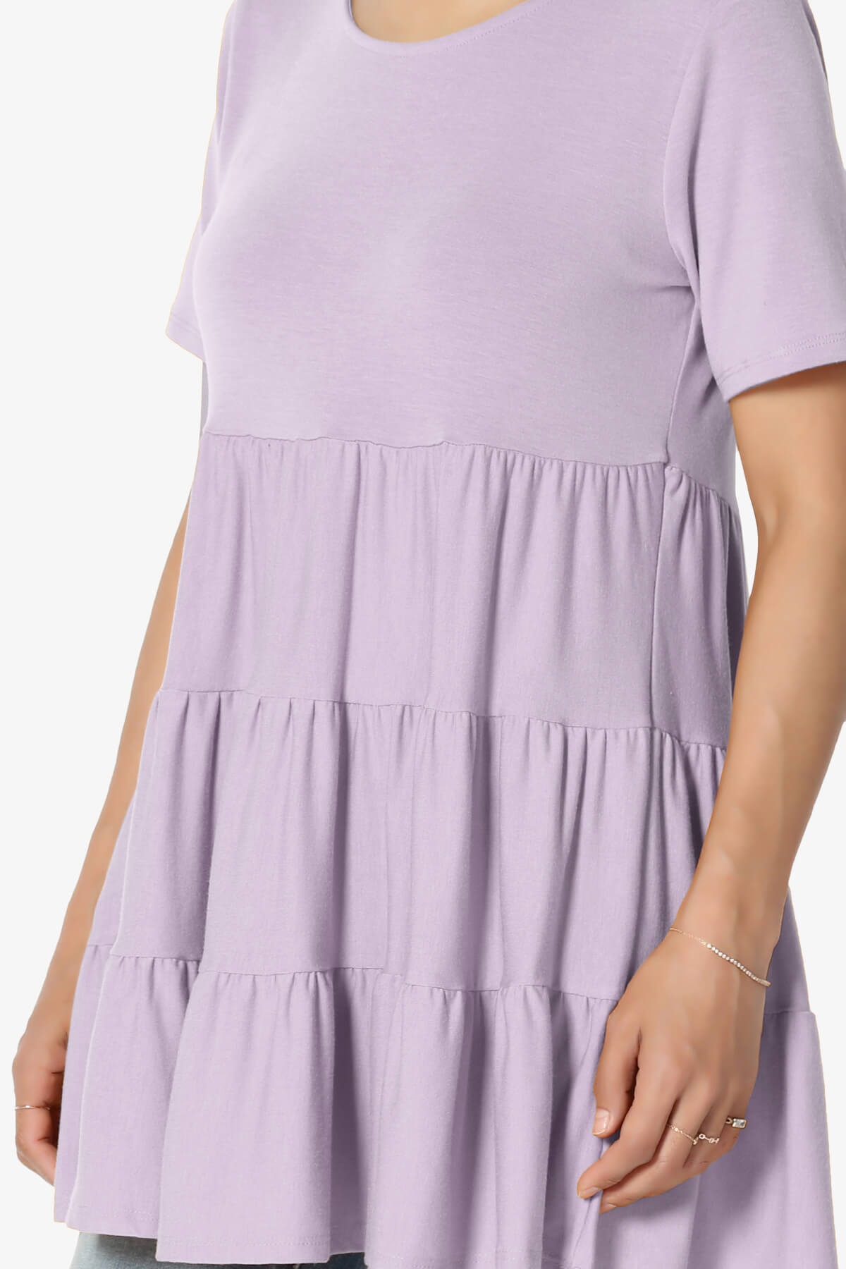 Maiika Short Sleeve Tiered Ruffle Tunic DUSTY LAVENDER_5