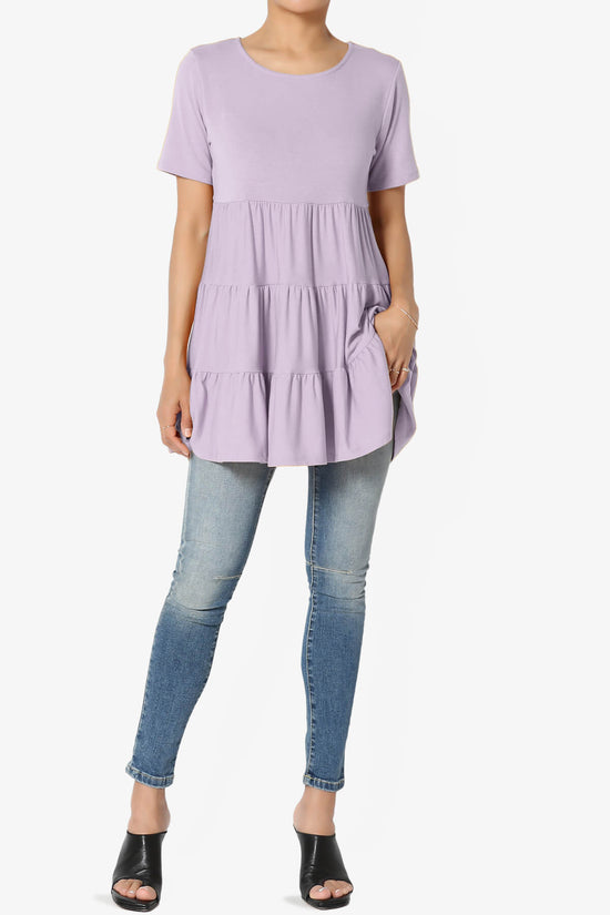 Maiika Short Sleeve Tiered Ruffle Tunic DUSTY LAVENDER_6