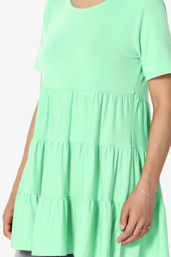 Maiika Short Sleeve Tiered Ruffle Tunic GREEN MINT_5