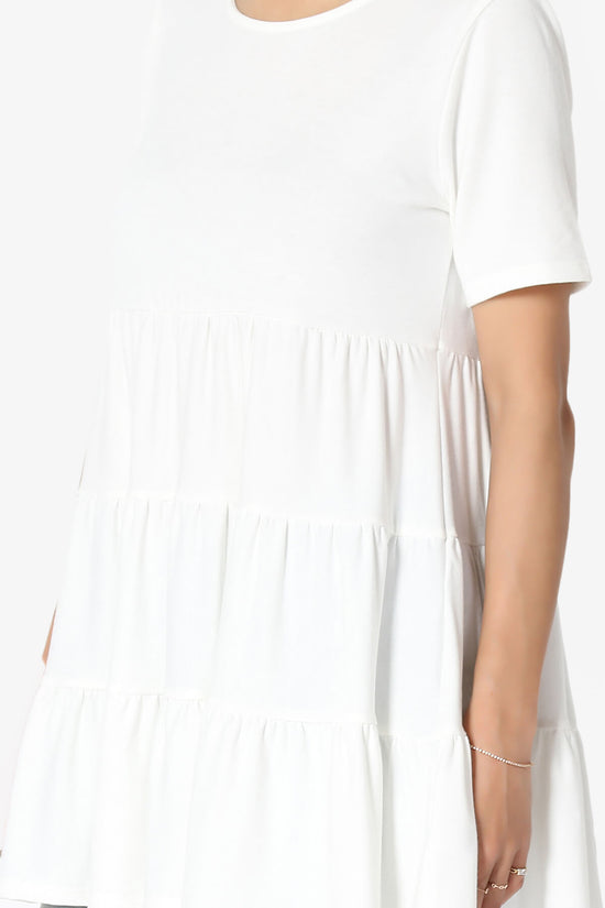 Maiika Short Sleeve Tiered Ruffle Tunic IVORY_5