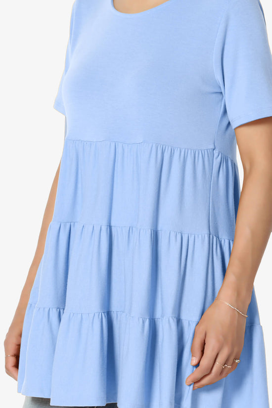 Maiika Short Sleeve Tiered Ruffle Tunic LIGHT BLUE_5