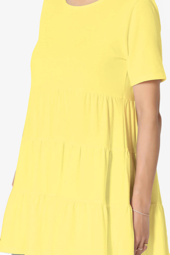 Maiika Short Sleeve Tiered Ruffle Tunic YELLOW_5