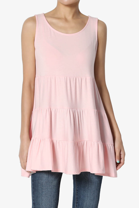 Maiika Sleeveless Tiered Ruffle Top