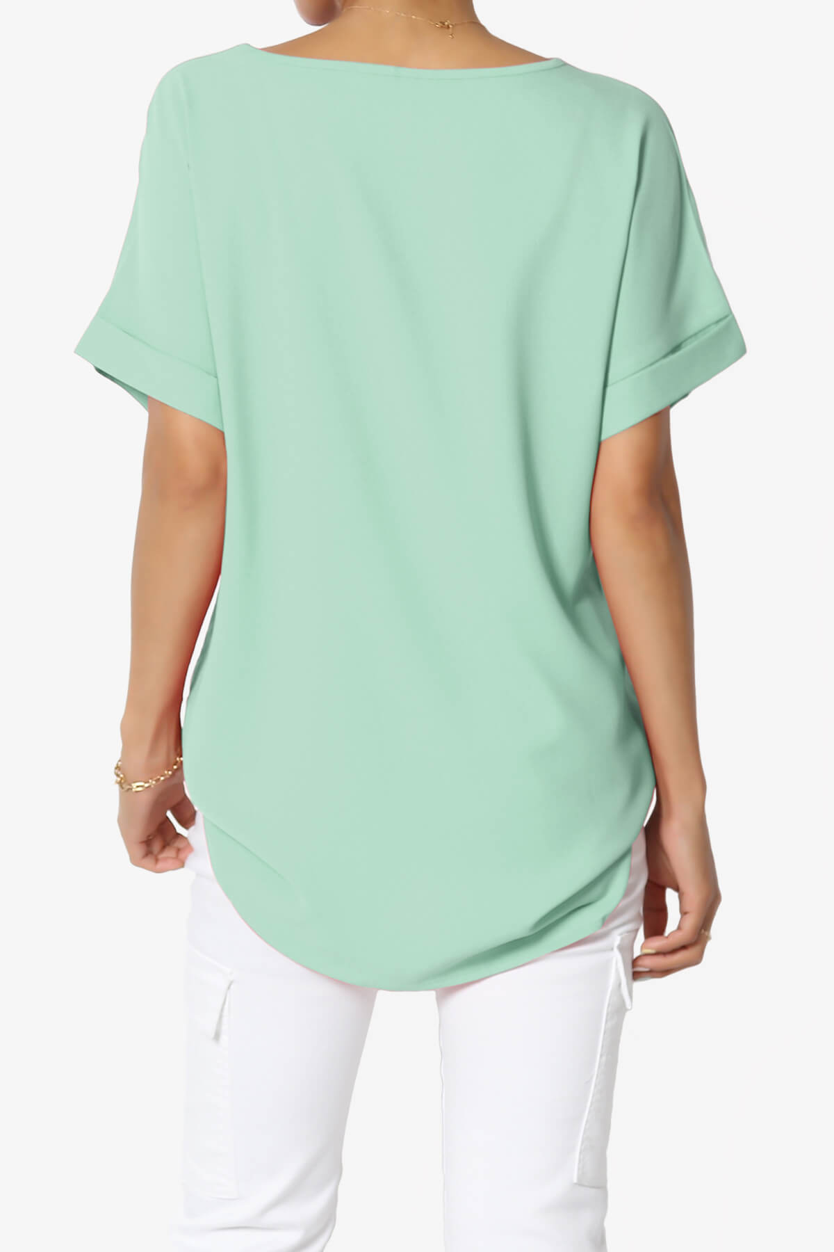 Marla Lightweight Woven Dolman Top DUSTY GREEN_2