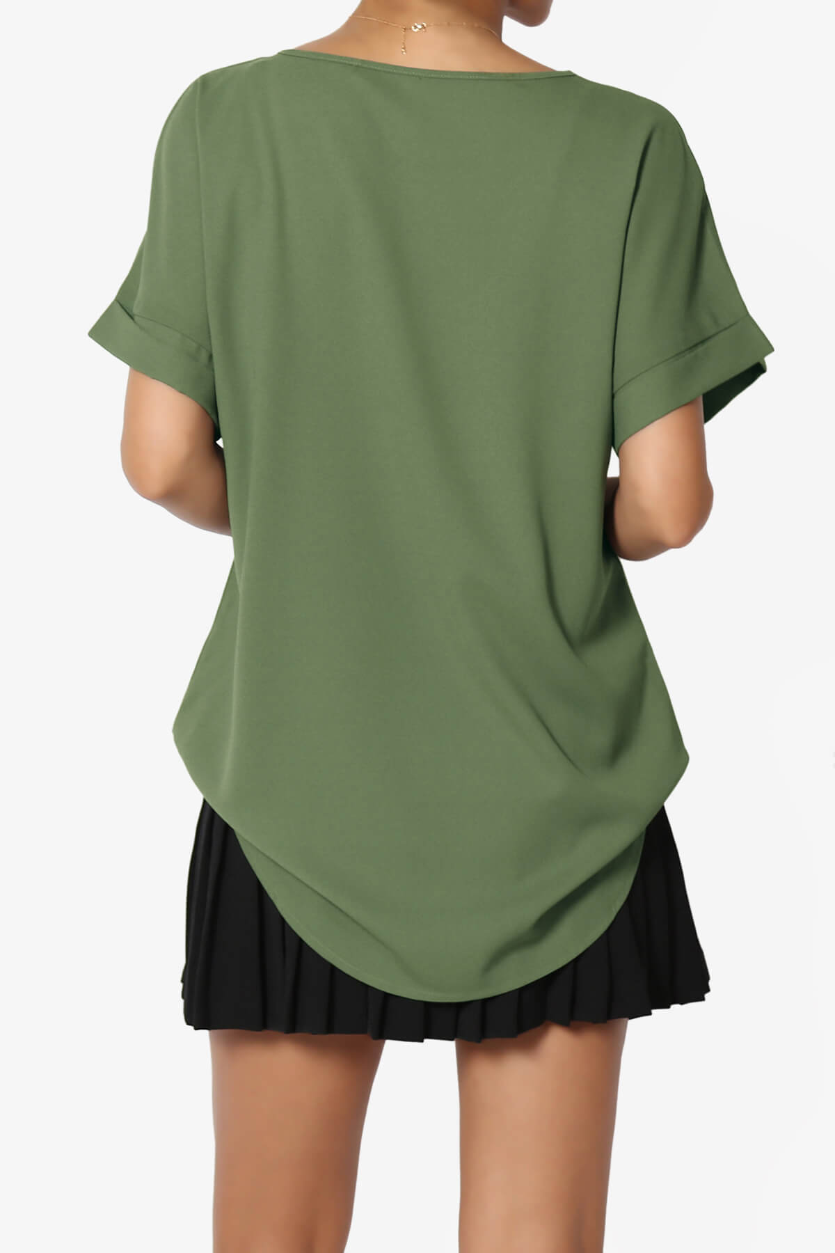 Marla Lightweight Woven Dolman Top DUSTY OLIVE_2