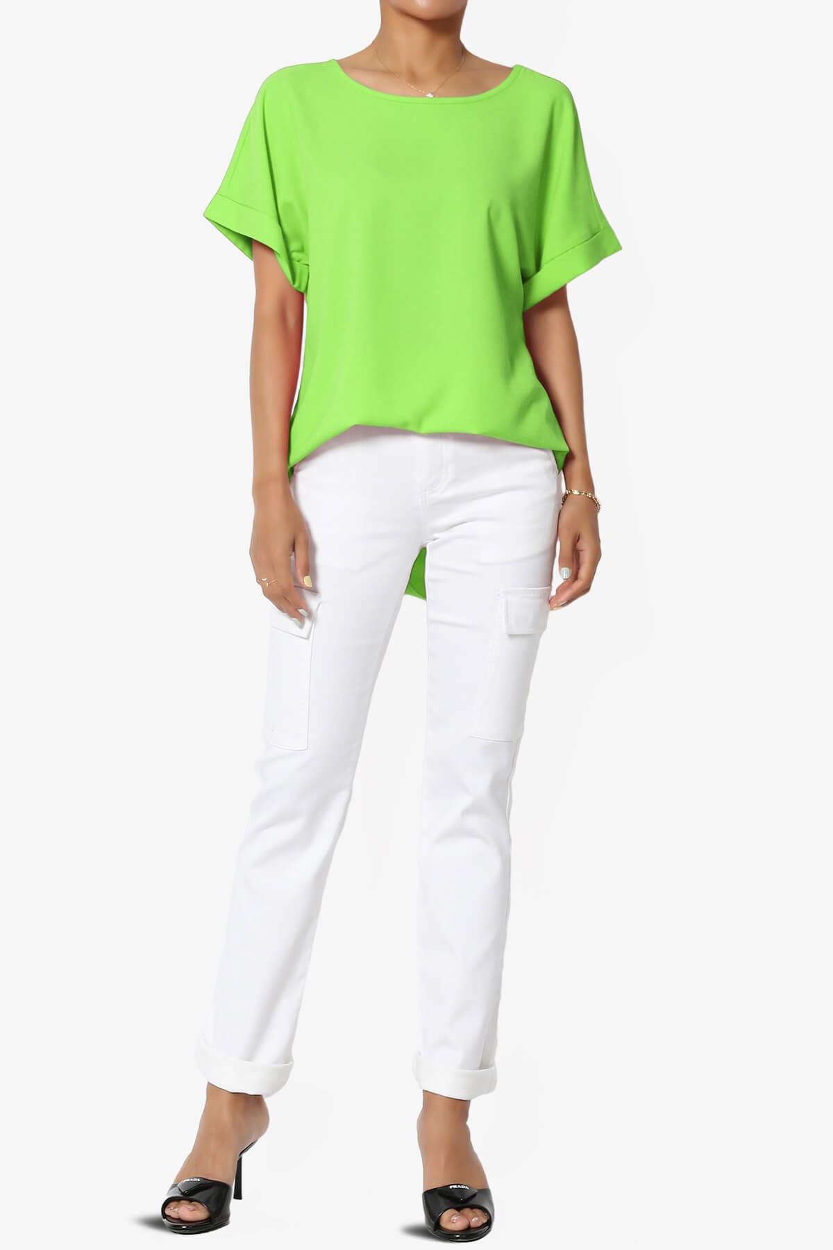 Marla Lightweight Woven Dolman Top GREEN_6