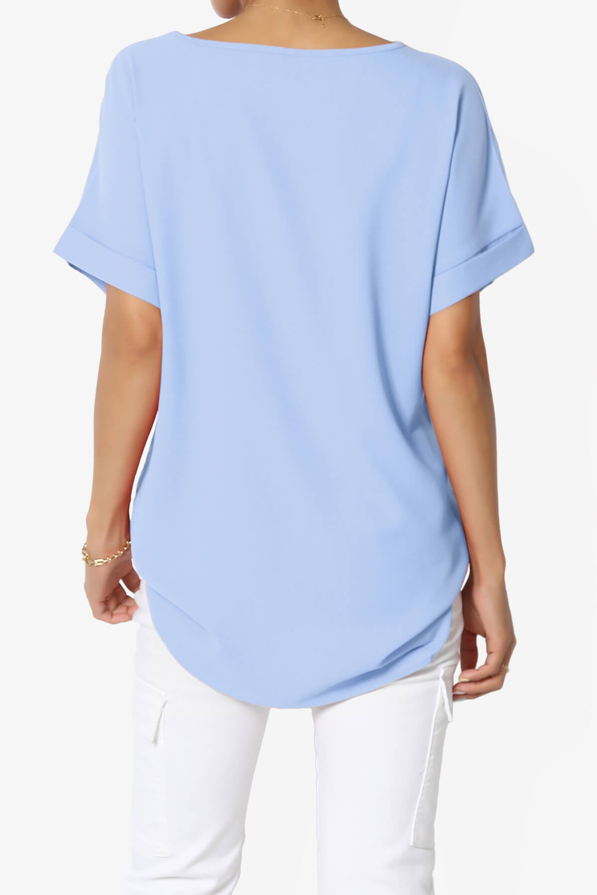 Marla Lightweight Woven Dolman Top LIGHT BLUE_2