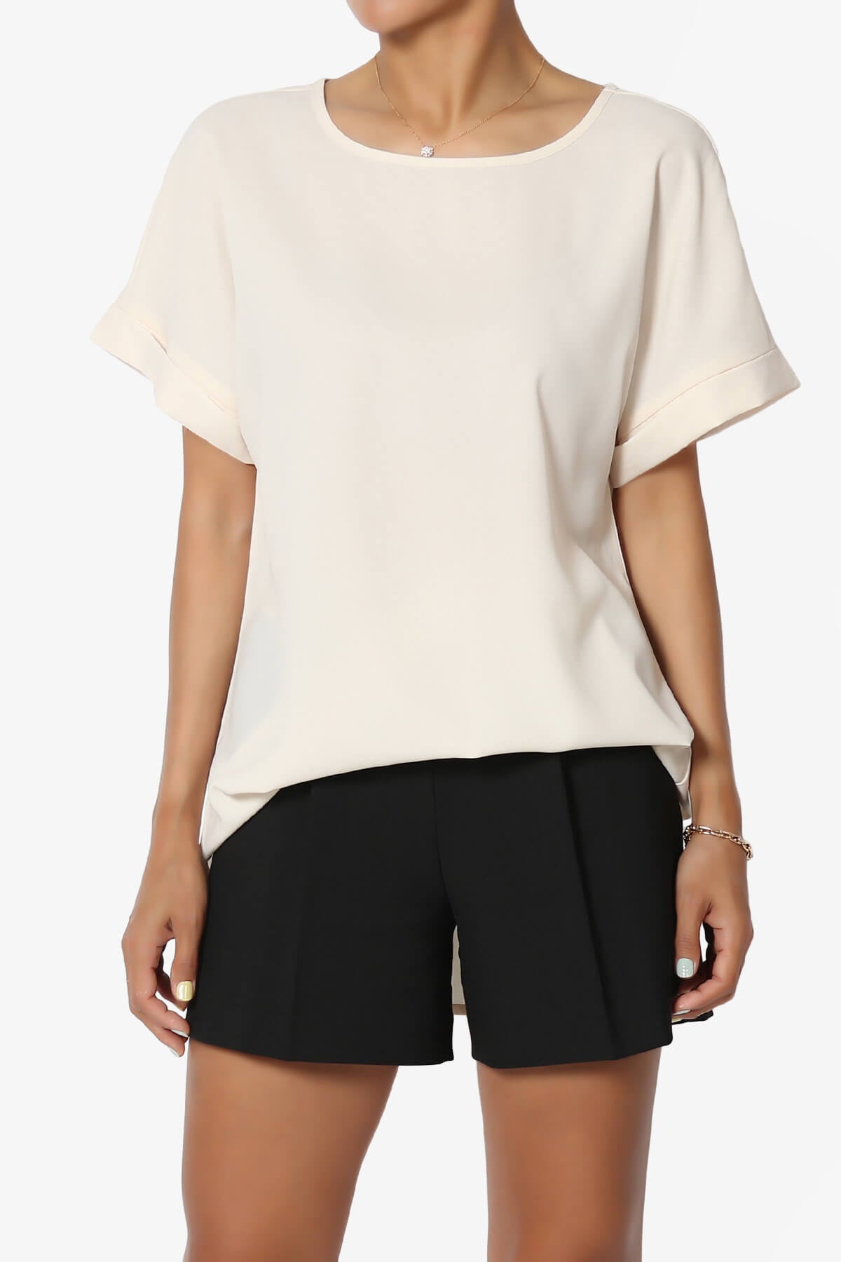 Marla Lightweight Woven Dolman Top TAUPE_1