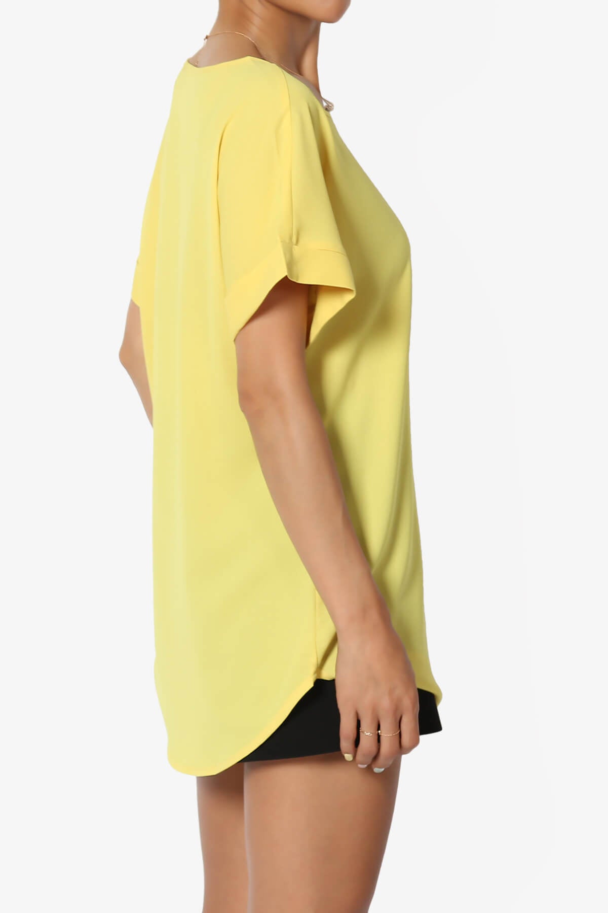 Marla Lightweight Woven Dolman Top YELLOW_4