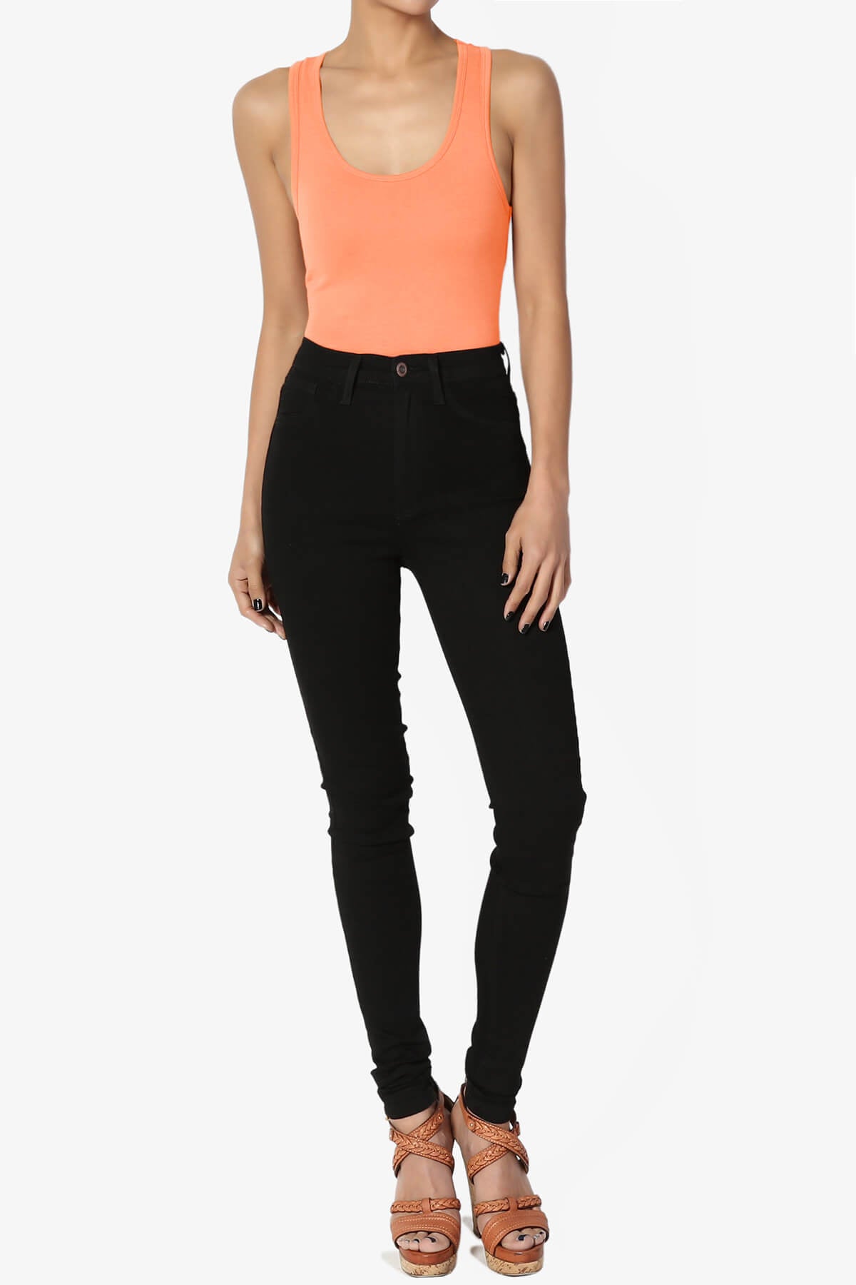 Maya Scoop Neck Tank Bodysuit CORAL_6