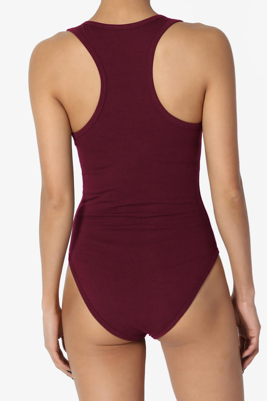 Maya Scoop Neck Tank Bodysuit DARK BURGUNDY_2