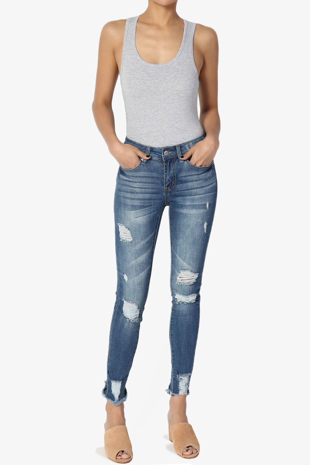 Maya Scoop Neck Tank Bodysuit HEATHER GREY_6