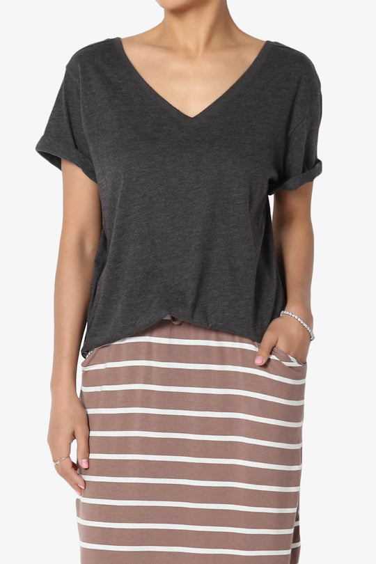 Mayra V-Neck Cotton Boyfriend Tee PLUS