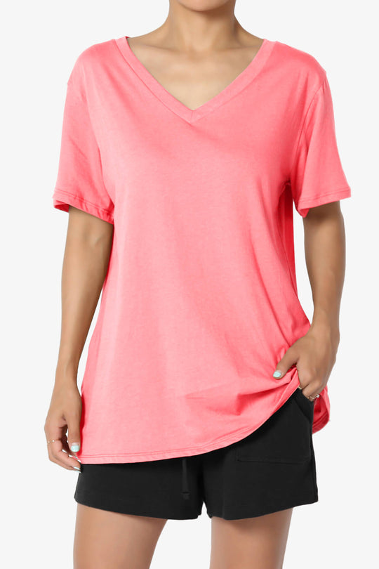 Mayra V-Neck Cotton Boyfriend Tee MORE COLORS