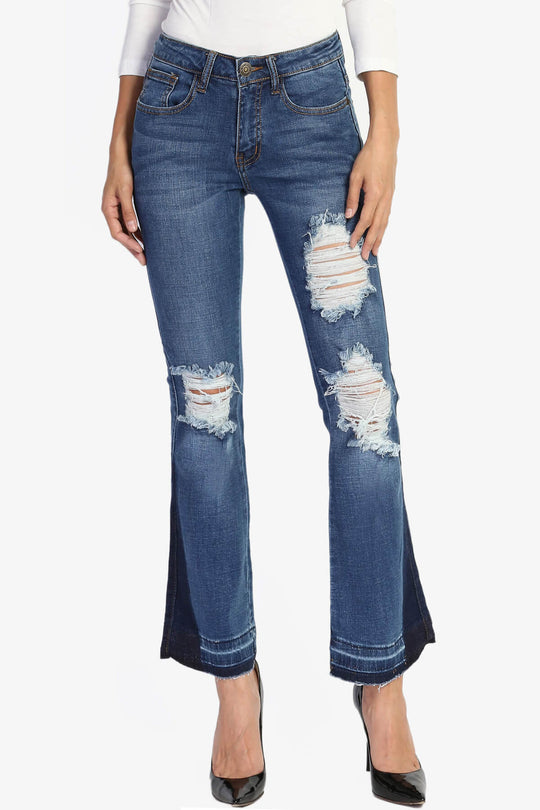 Jenna Cutoff Crop Flare Jeans