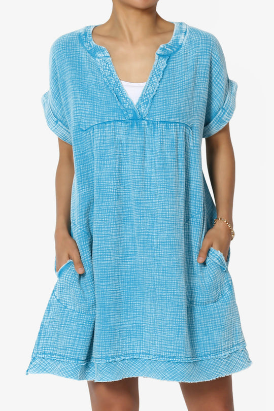 Milly Washed Gauze Babydoll Shift Mini Dress