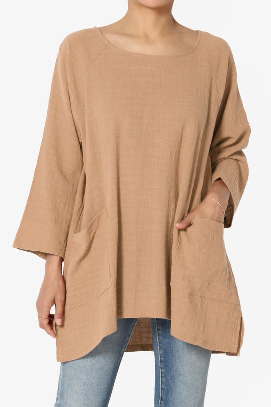 Nesta Gauze Pocket Cover Up Top PLUS