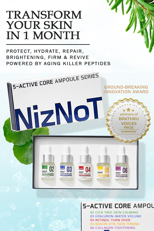 NizNoT 5 Active Core Ampoule Series 10ml X 5 Set, Transform Your Skin in 1 Month with This Award-Winning Customizable Ampoule Set