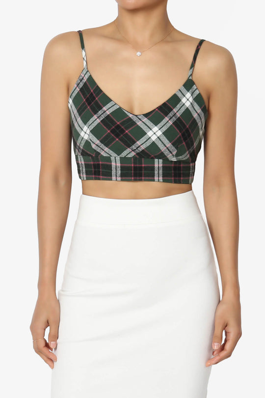 Remmi Cropped Plaid Cami Tank Top