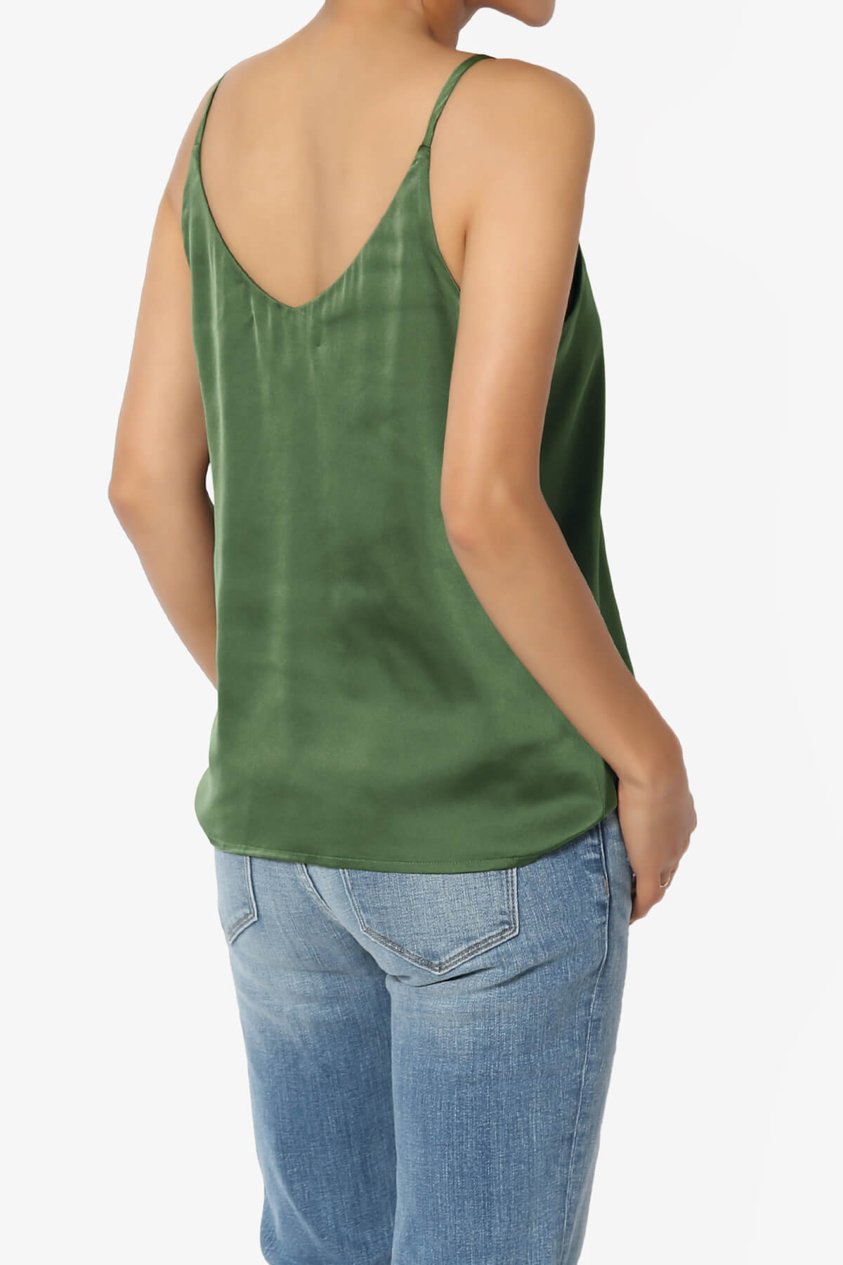 Rozlyn Silky Satin Camisole Top DUSTY OLIVE_4
