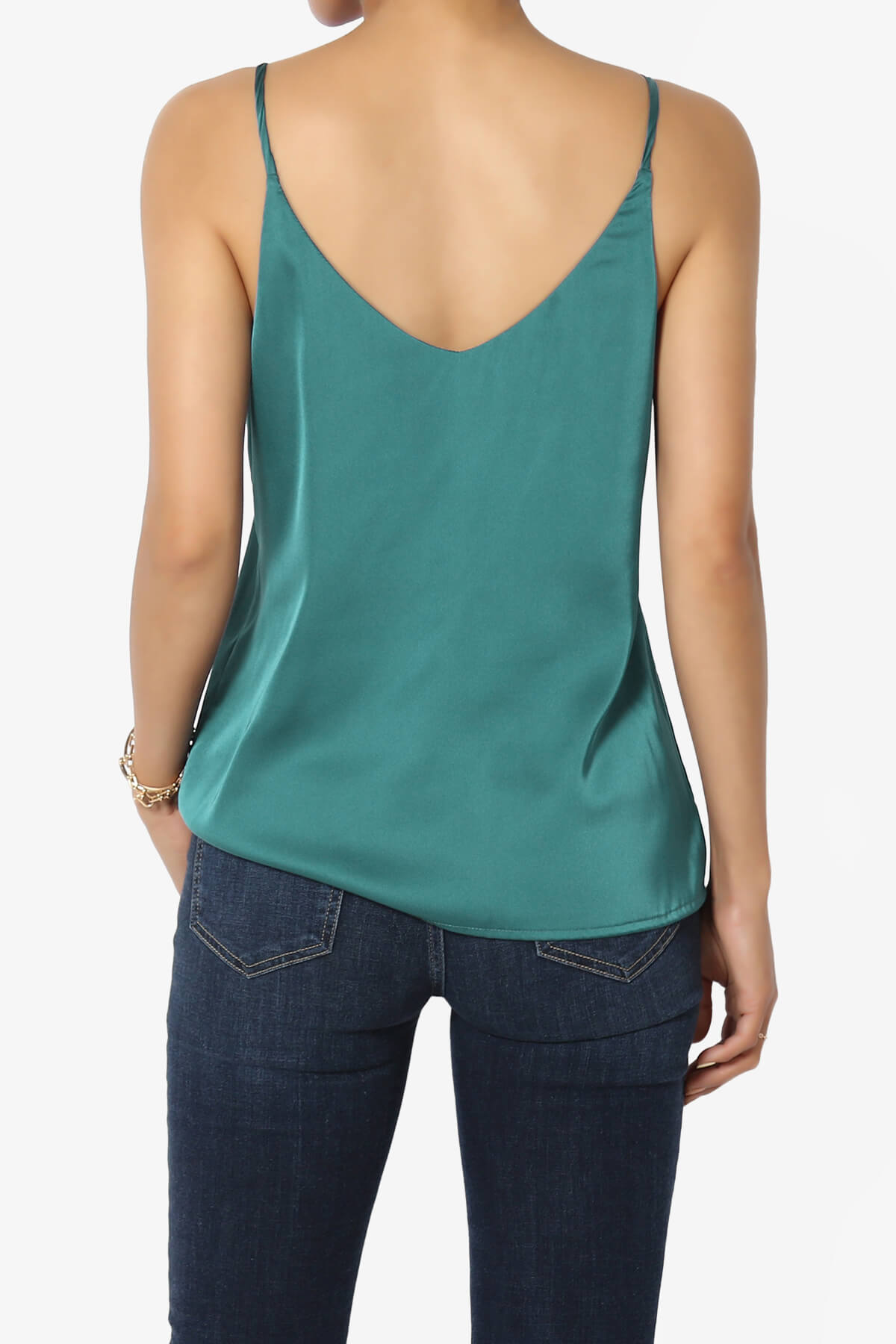 Rozlyn Silky Satin Camisole Top DUSTY TEAL_2