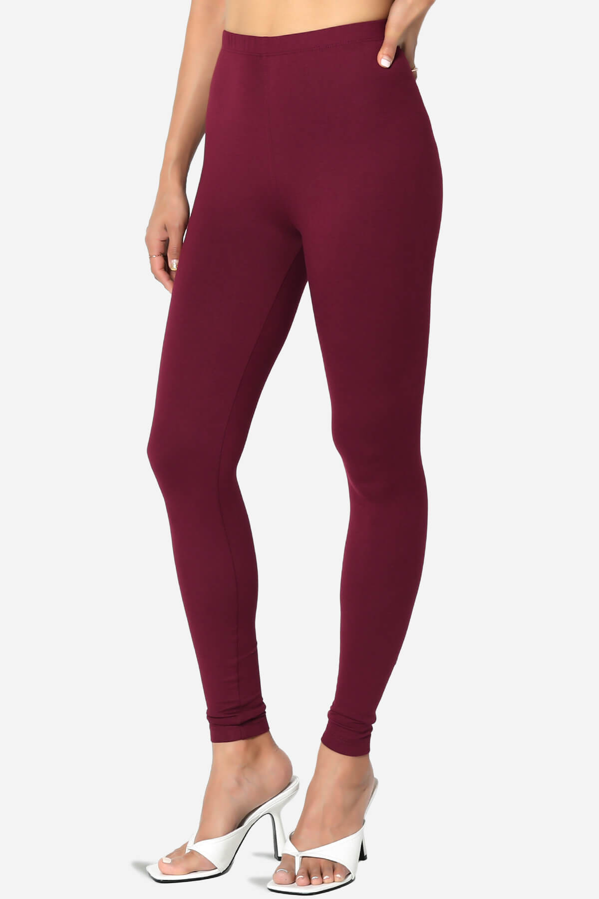 Slimmer Super Soft Comfort Ankle Leggings DARK BURGUNDY_3